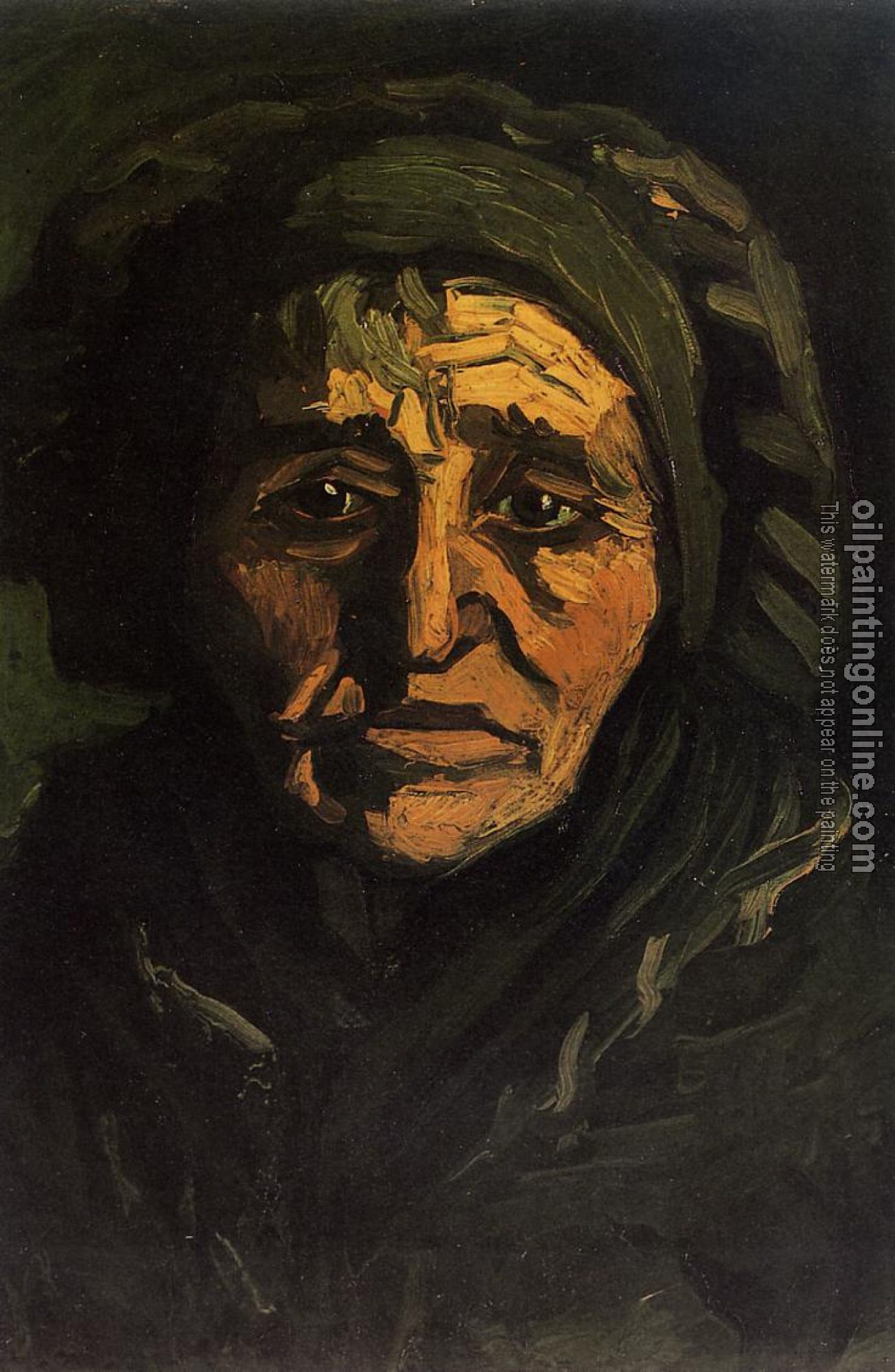 Gogh, Vincent van - Head of a Peasant Woman with Greenish Lace Cap